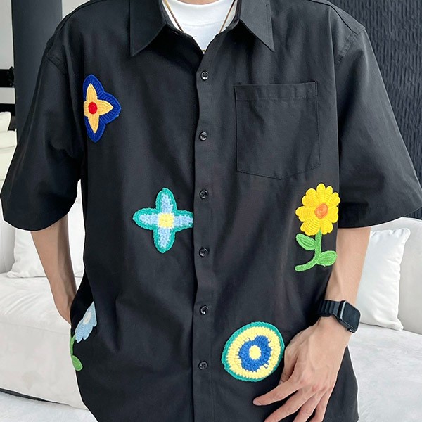 送料無料 ルイヴィトン 刺繍入りコットンシャツ コピー vun38462